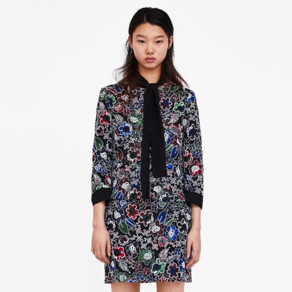 ZARA Colored Lace Blazer